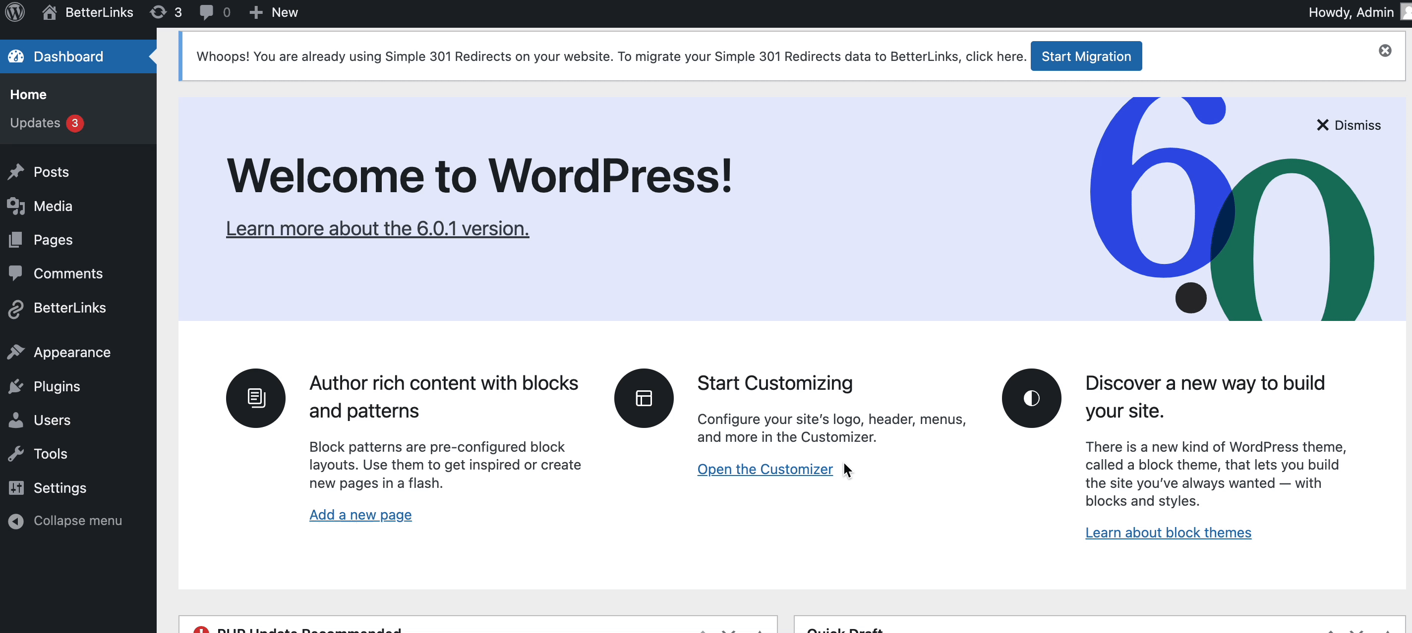 migrasikan tautan di WordPress
