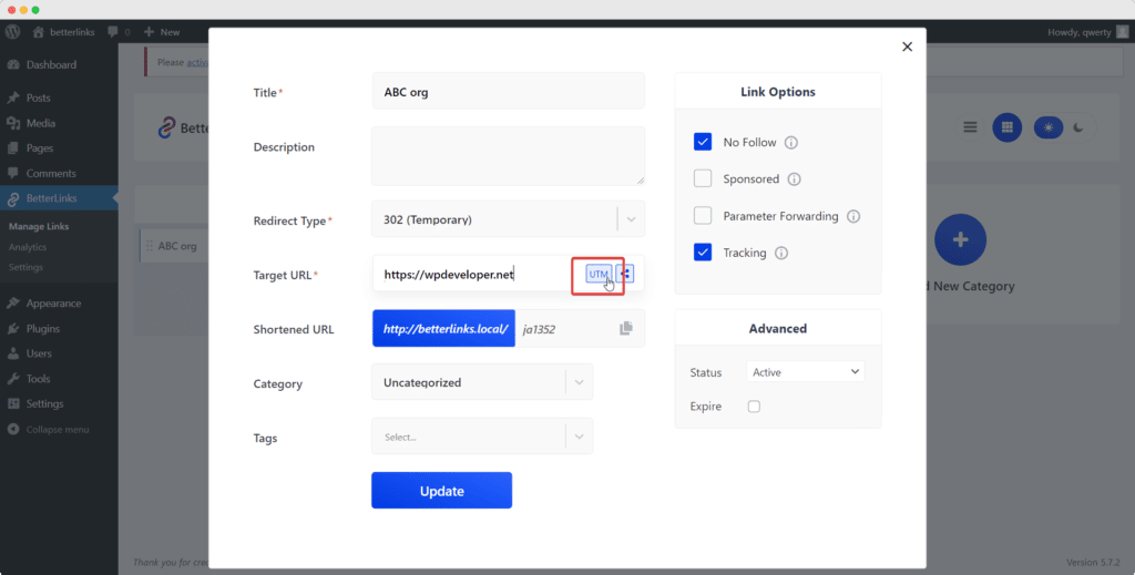 Configure UTM Builder