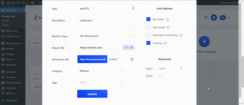 Link shortening tool