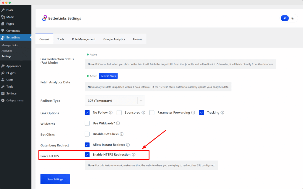 How To Enable Secure HTTPS Redirection With BetterLinks PRO?