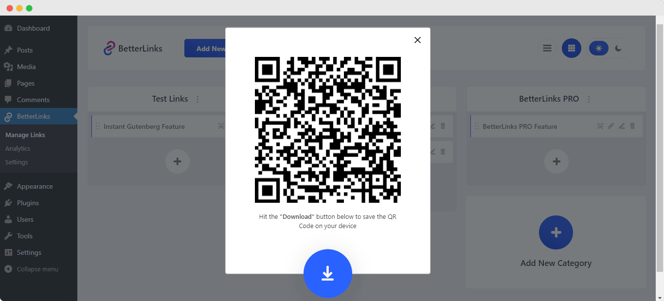 BetterLinks QR Code Generator