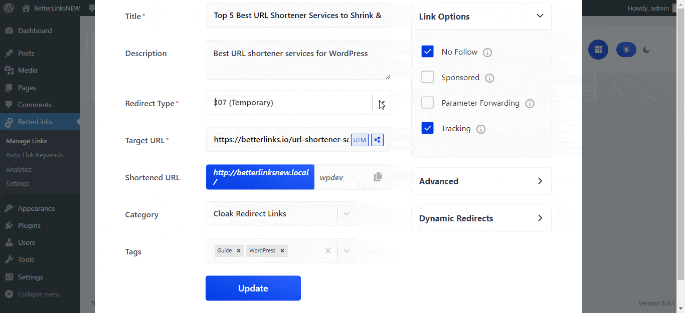 Cloak Redirect Links