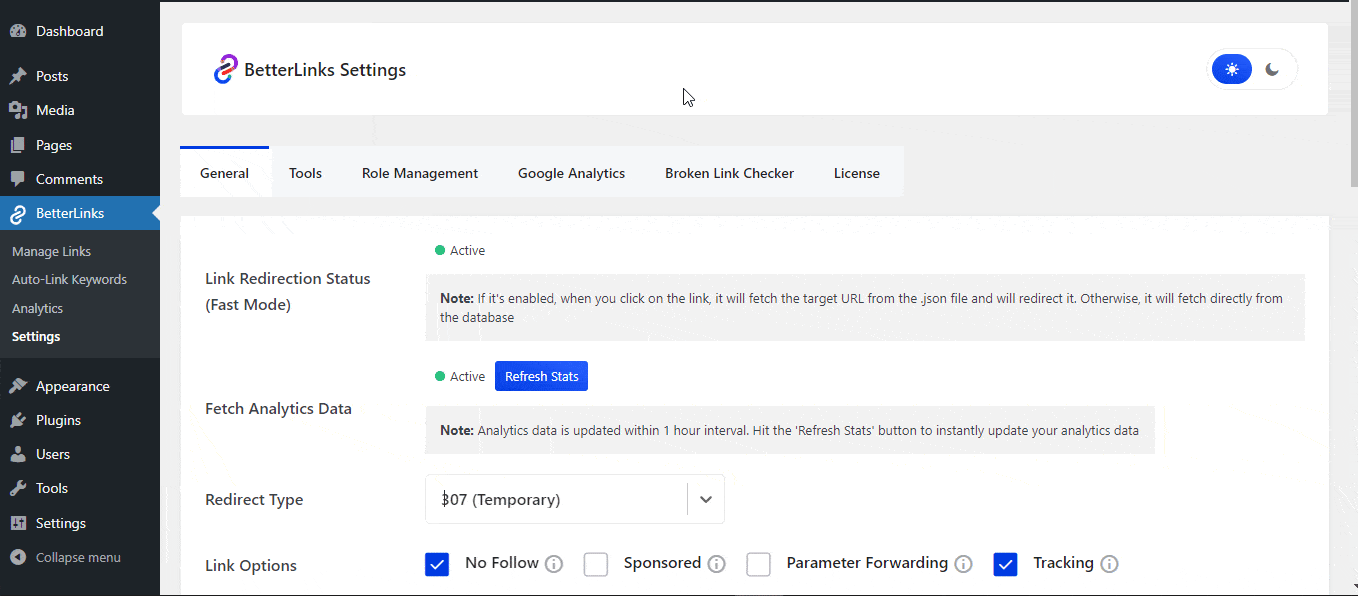 Cloak Redirect Links