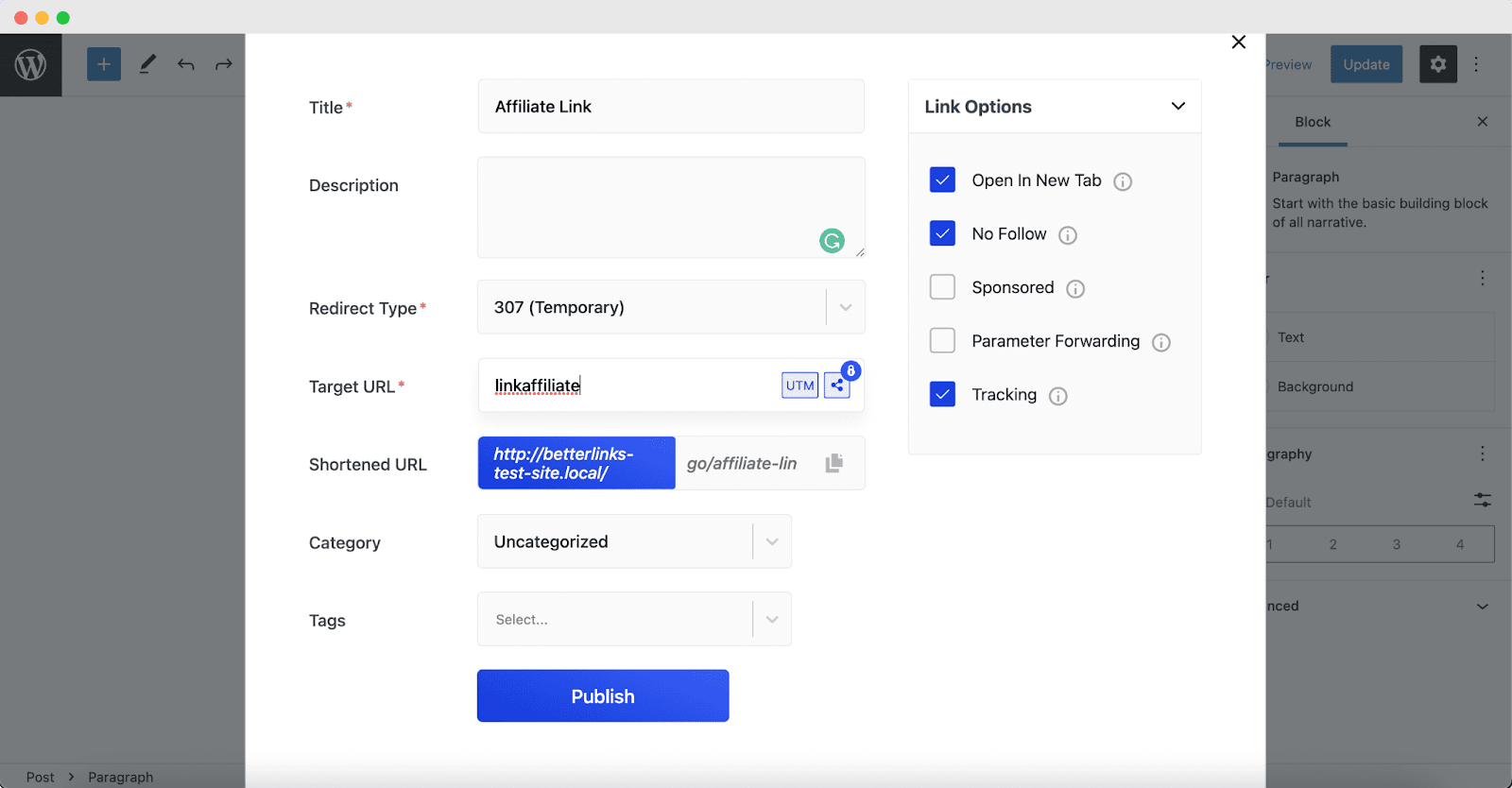 add and manage links in Gutenberg editor