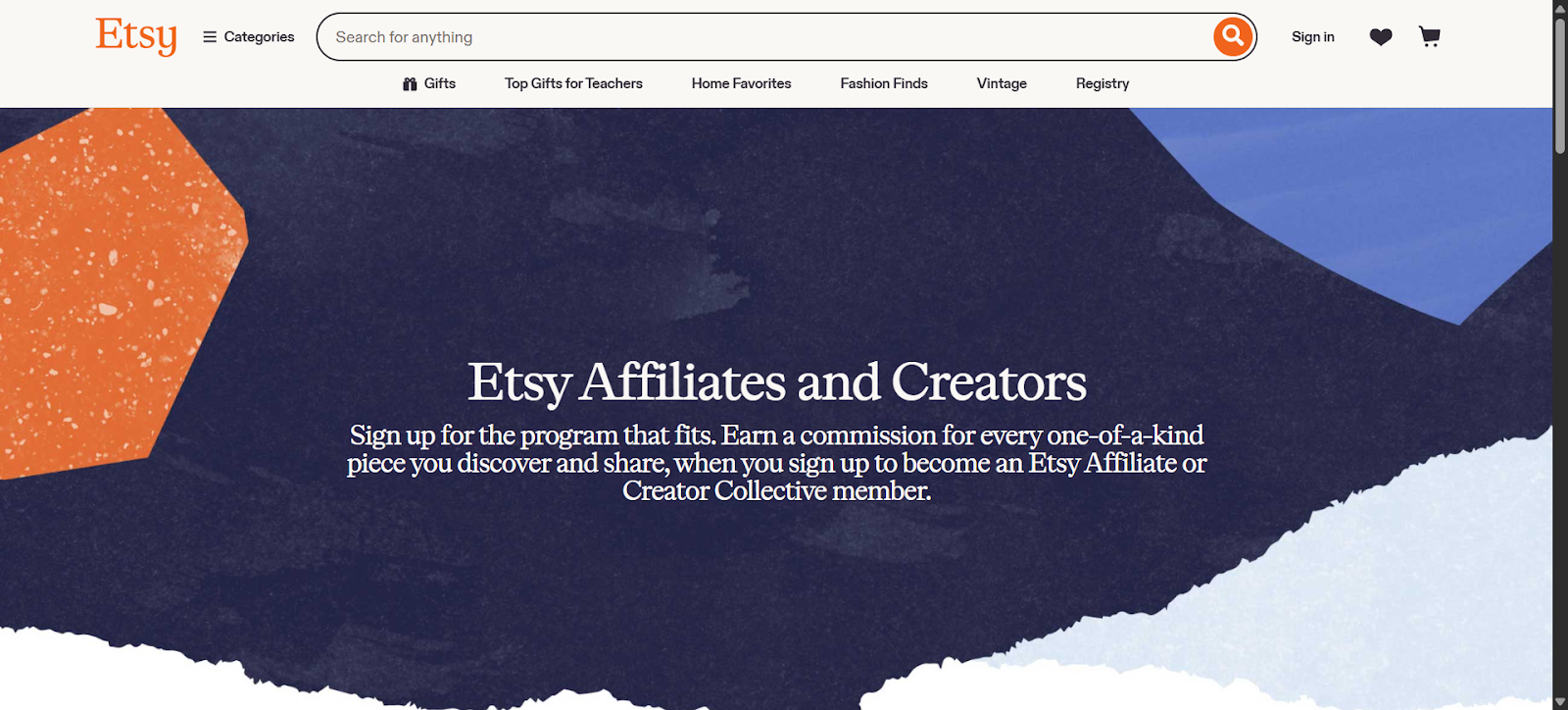 Etsy Affiliates Program