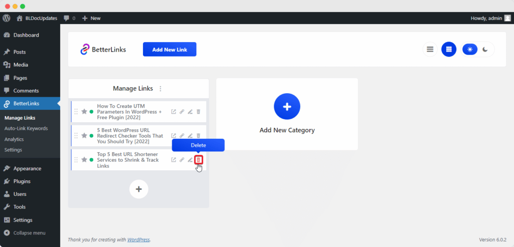 How To Manage Links In BetterLinks? | BetterLinks