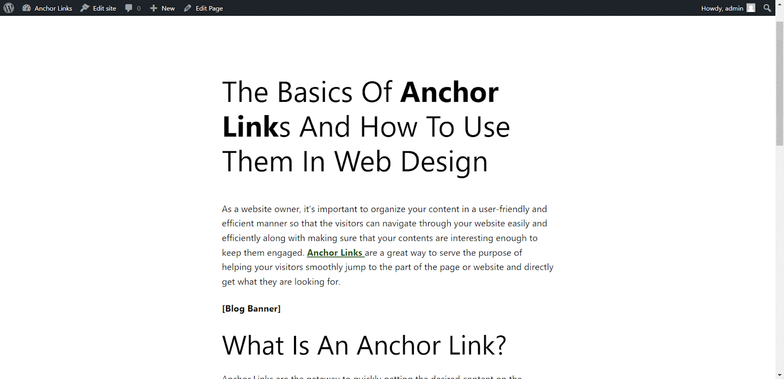 Anchor Links