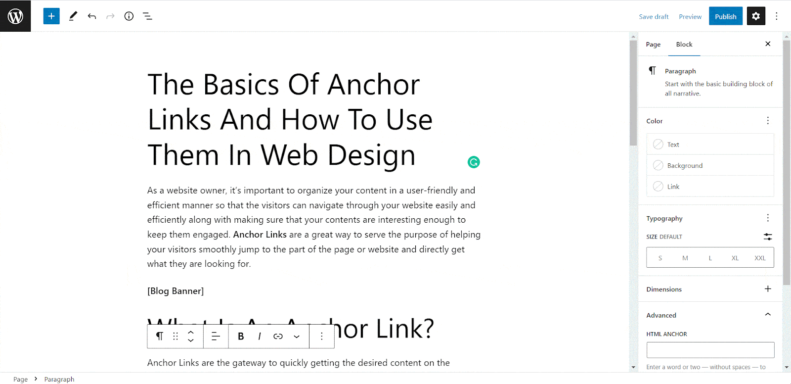 Anchor Links