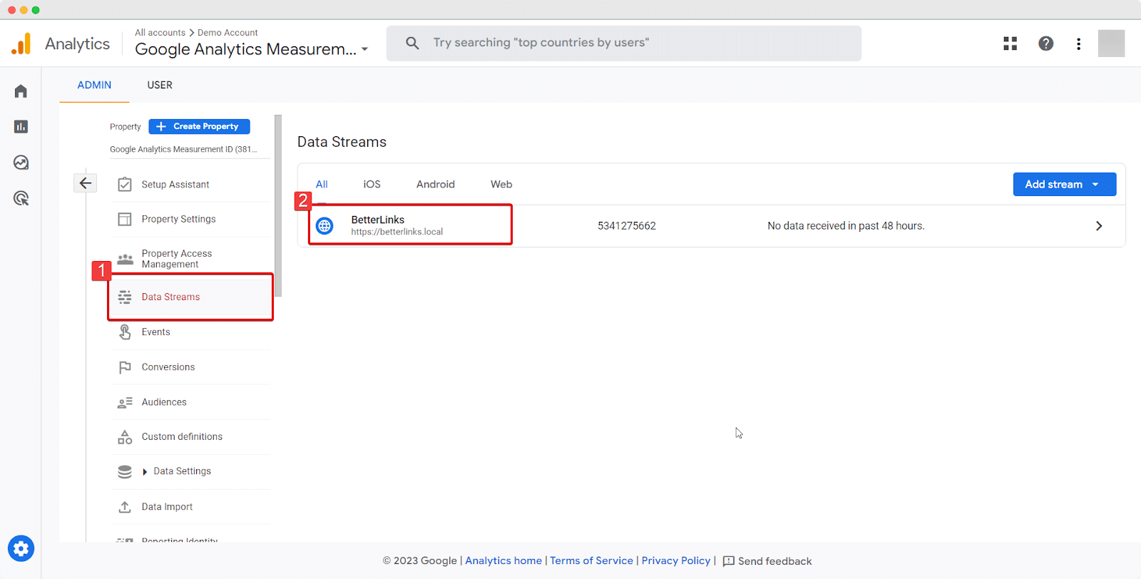 Google Analytics Measurement ID