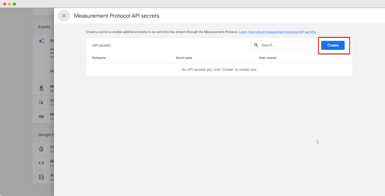 Measurement Protocol API Secret