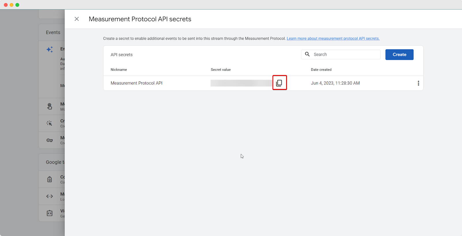 Measurement Protocol API Secret