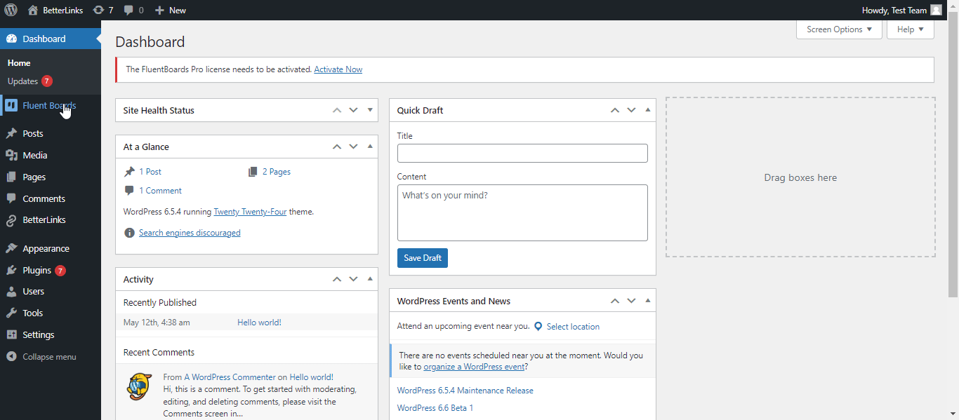 Fluent Boards Link Management