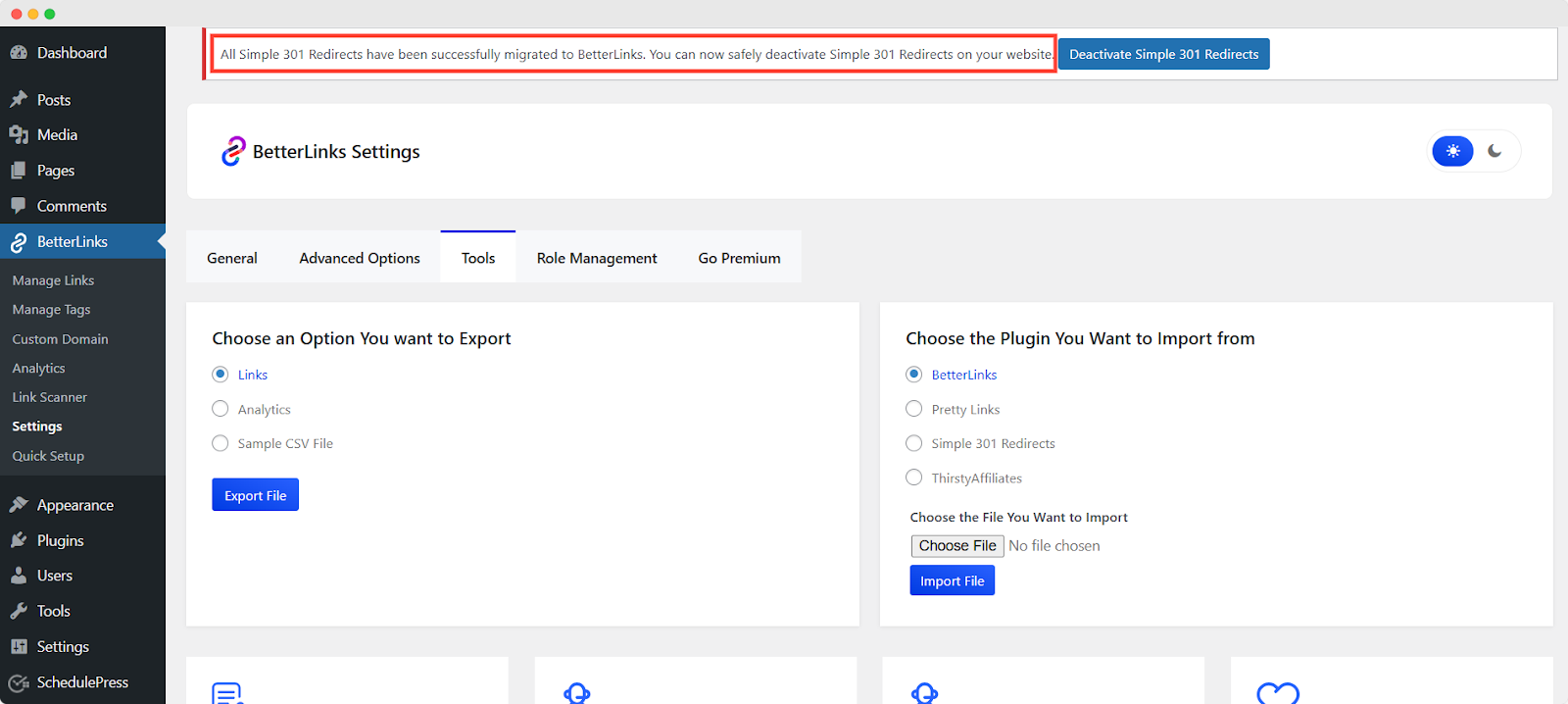 How to Migrate & Import Simple 301 Redirects Links to BetterLinks? 4 Successfully Migrated Simple 301 Redirects Links To BetterLinks