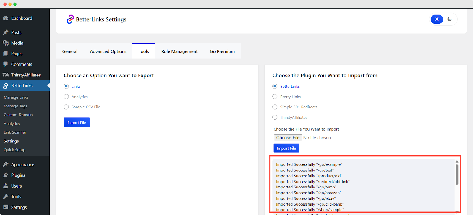 How to Migrate & Import Simple 301 Redirects Links to BetterLinks? 9 Import Simple 301 Redirects Links To BetterLinks