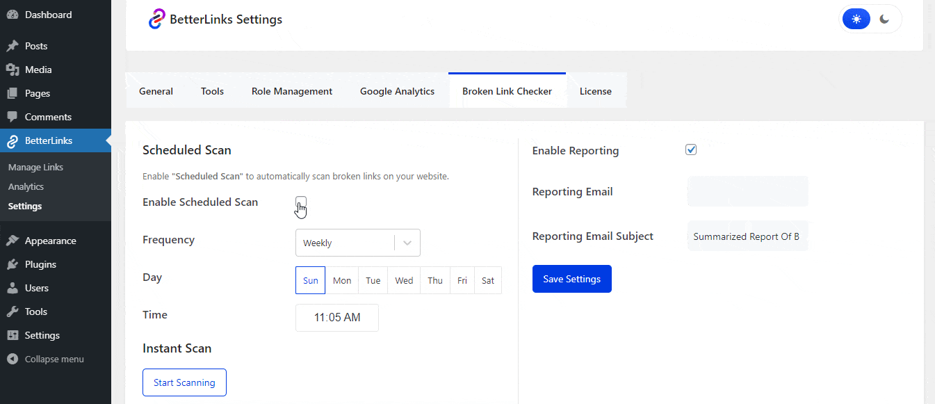 Broken Links in SEO: Everything You Need to Know to Improve Your WordPress Performance 4 Schedule Scan