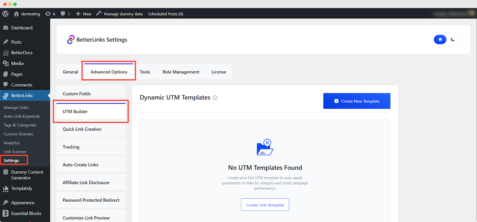How to Create a Dynamic UTM Template with BetterLinks? 1 Create A UTM Template