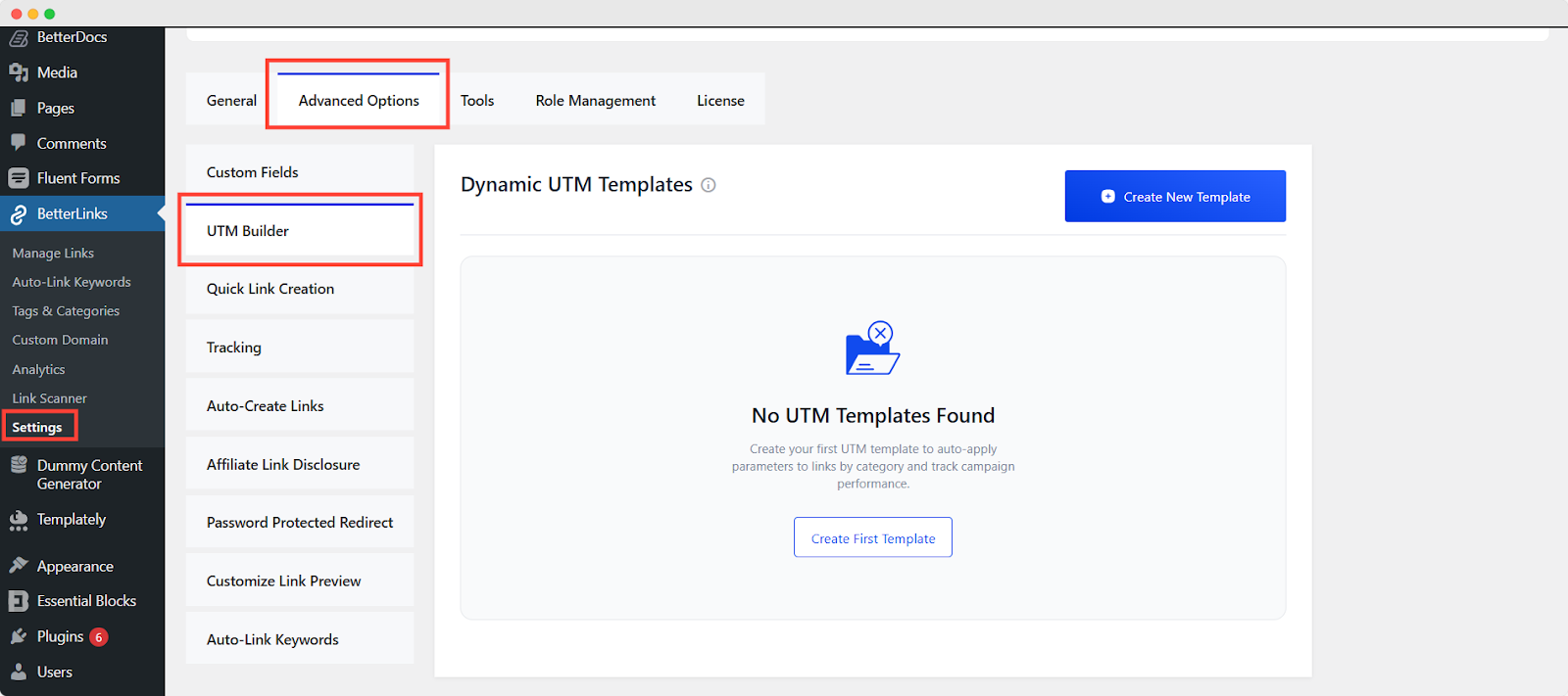 Create A UTM Template