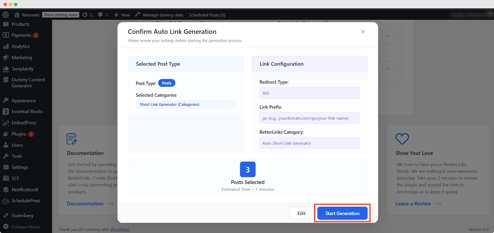 How the Auto Post Link Generator Works in BetterLinks? 5 Confirm Auto Link Generation