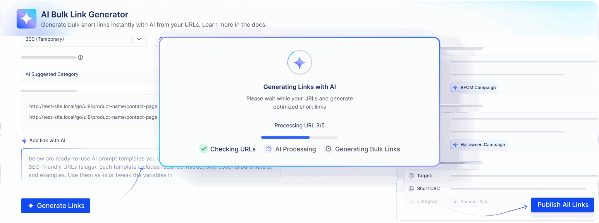 AI Bulk Link Generator - BetterLinks