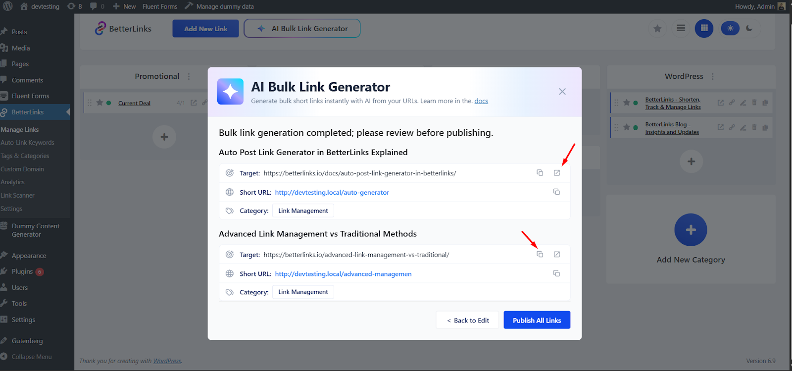 How To Use AI Bulk Link Generator in BetterLinks? 11 How To Use AI Bulk Link Generator in BetterLinks?