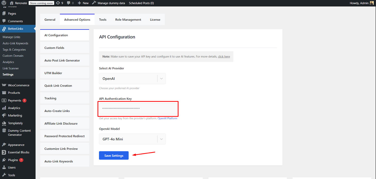AI Bulk Link Generator in BetterLinks: How It Works 4 How to Configure API?