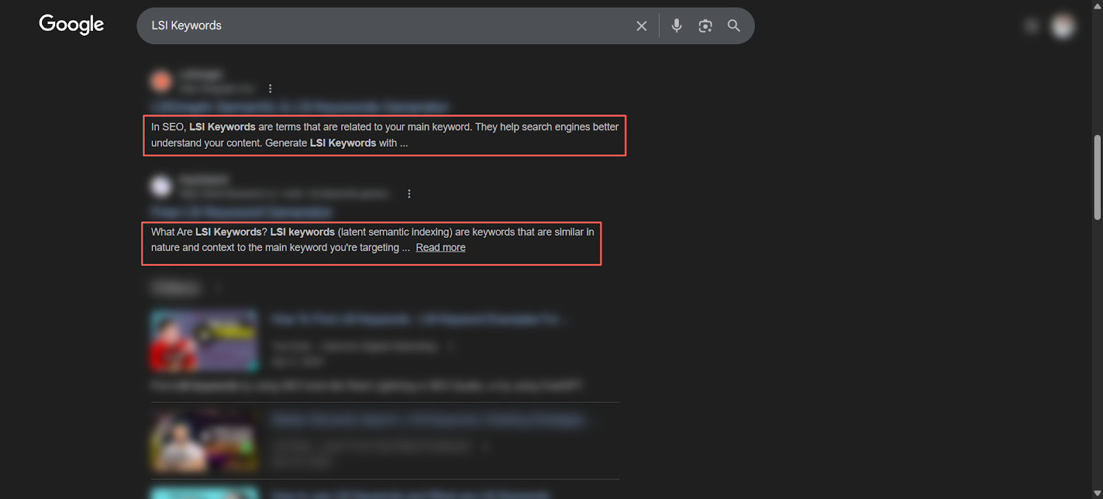 Analyze Bold Terms in SERP Snippets
