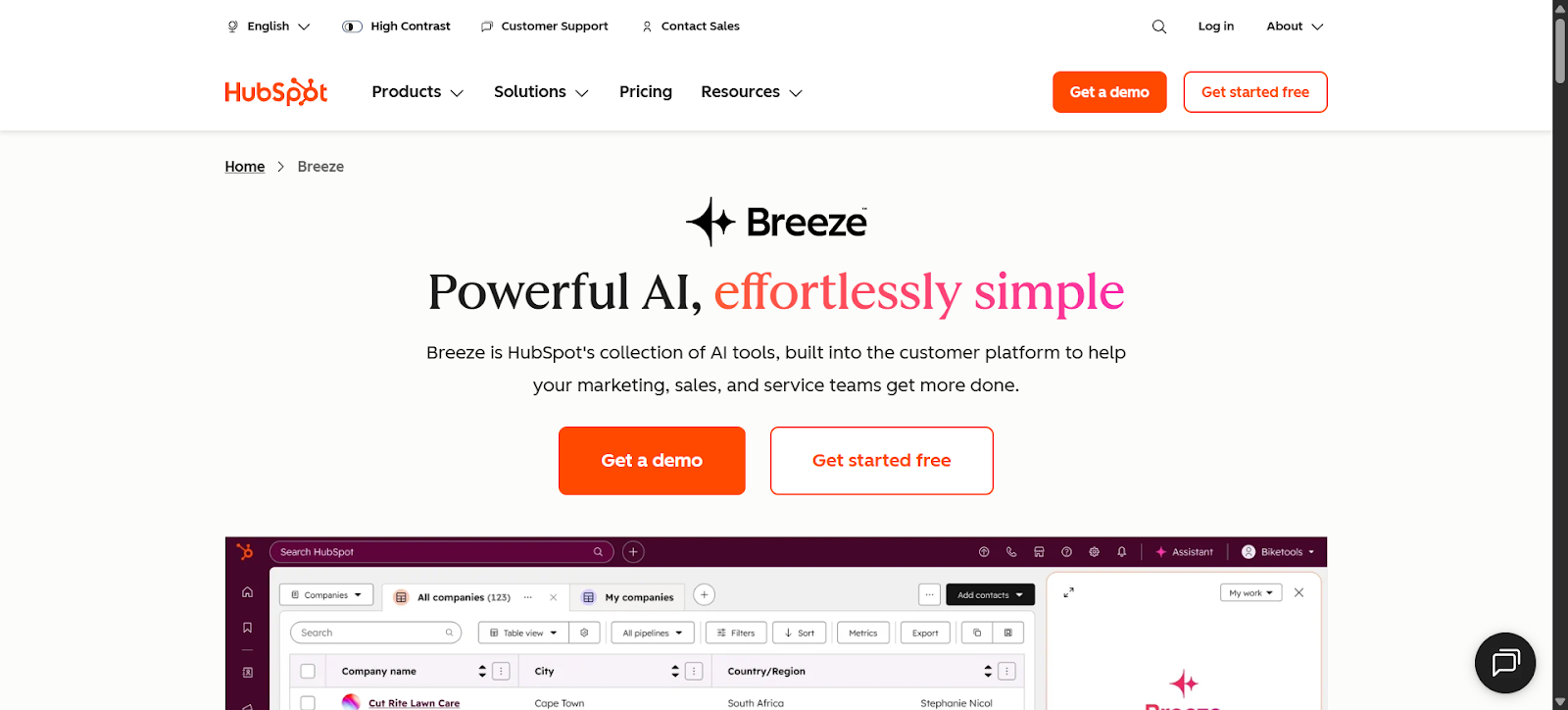 HubSpot AI (Content Assistant & ChatSpot)