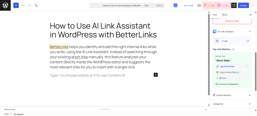How to Use AI Link Assistant in WordPress with BetterLinks