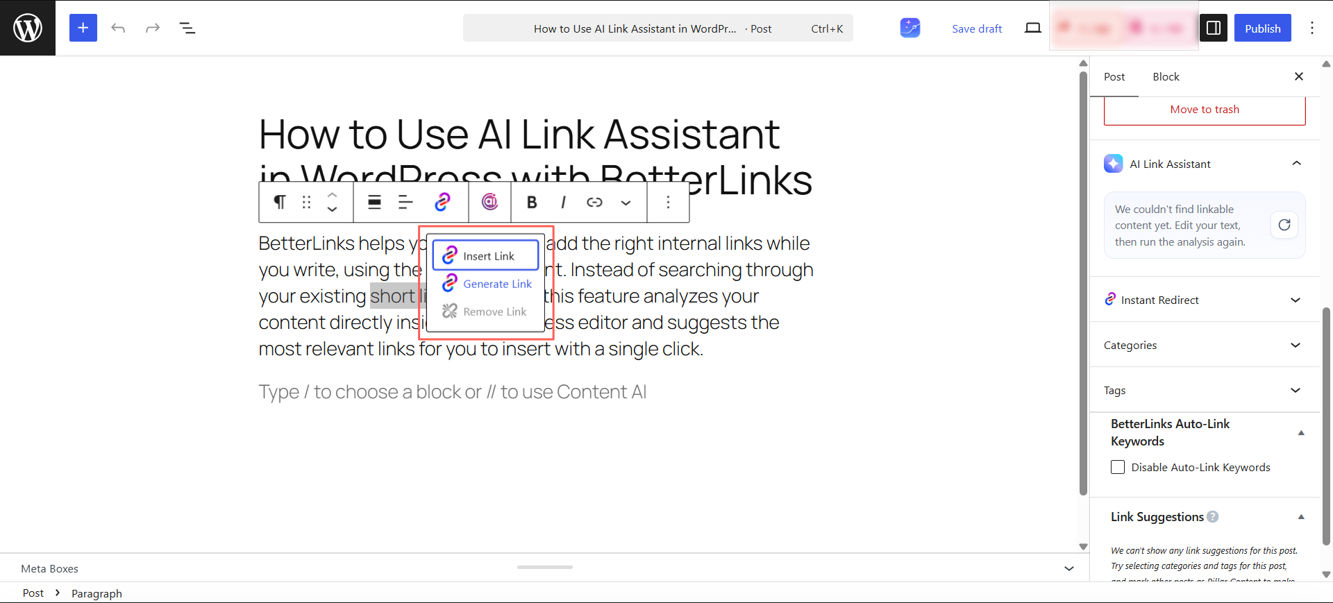 Generate Links Directly from Selected Text