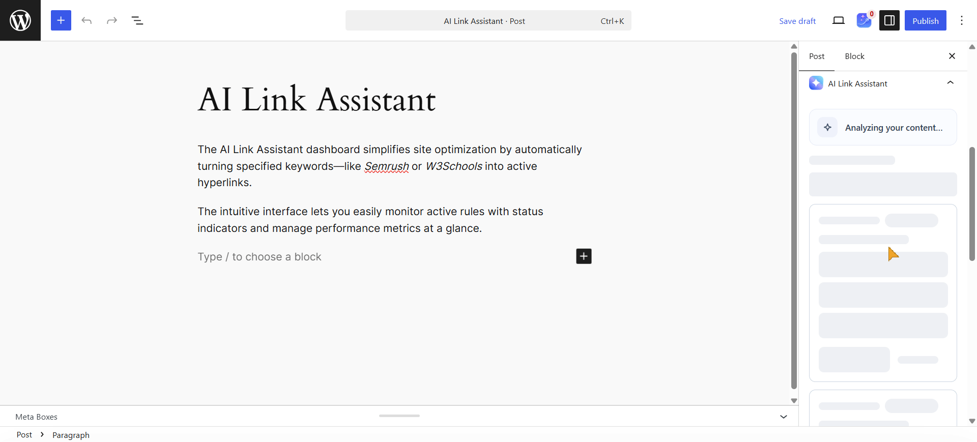 Analyze & Insert Smart Links