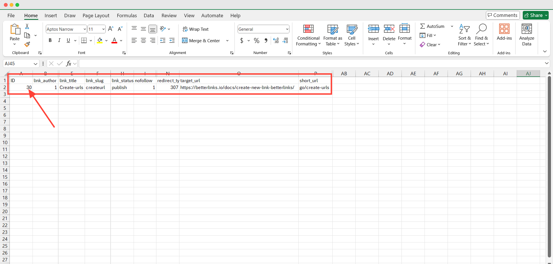 Import Short Links in Bulk Using CSV Files with BetterLinks 3 Customize the Exported CSV