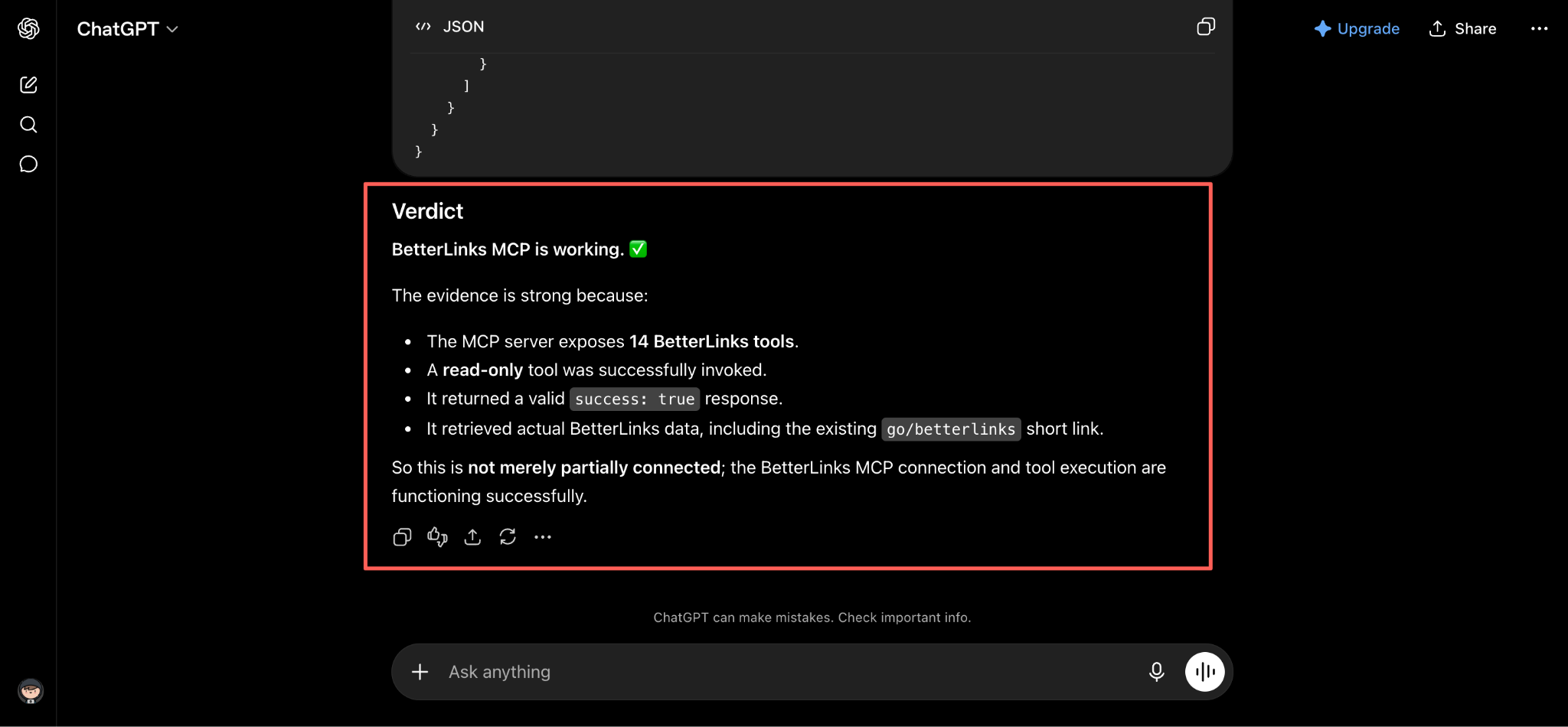 Your BetterLinks MCP setup is now ready to use.
