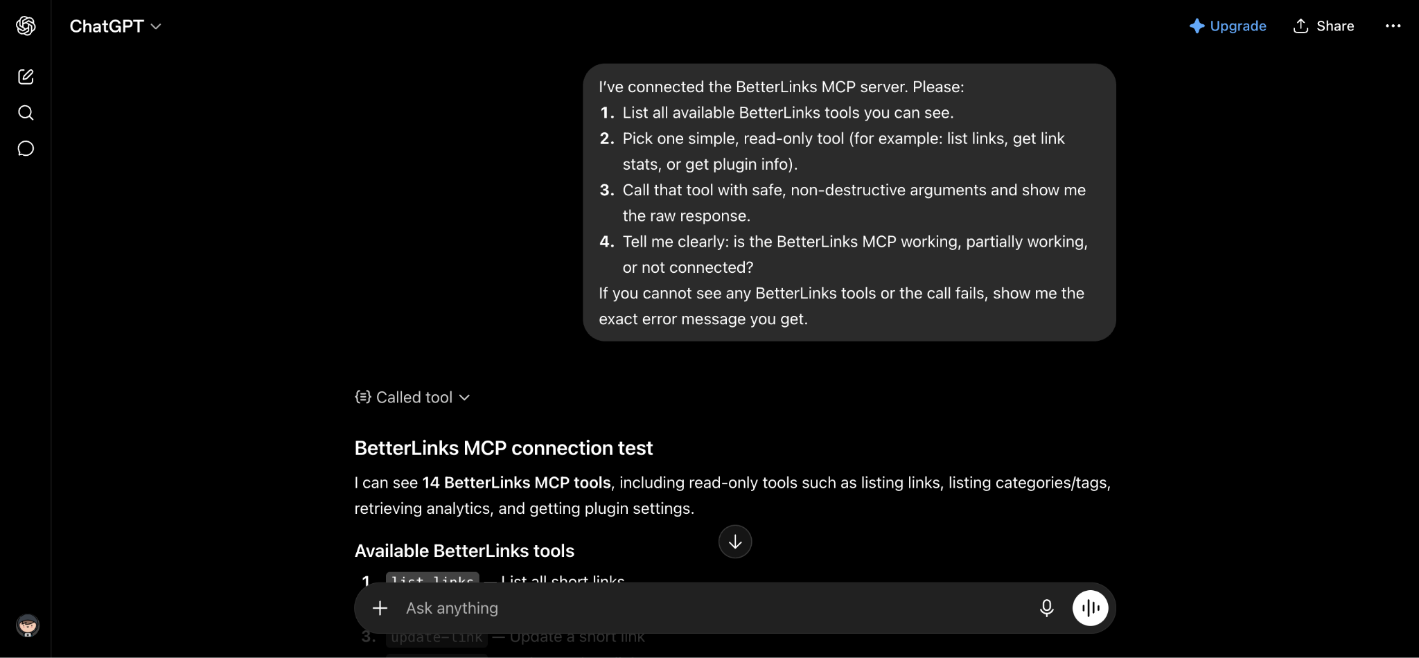 How to Use MCP in BetterLinks