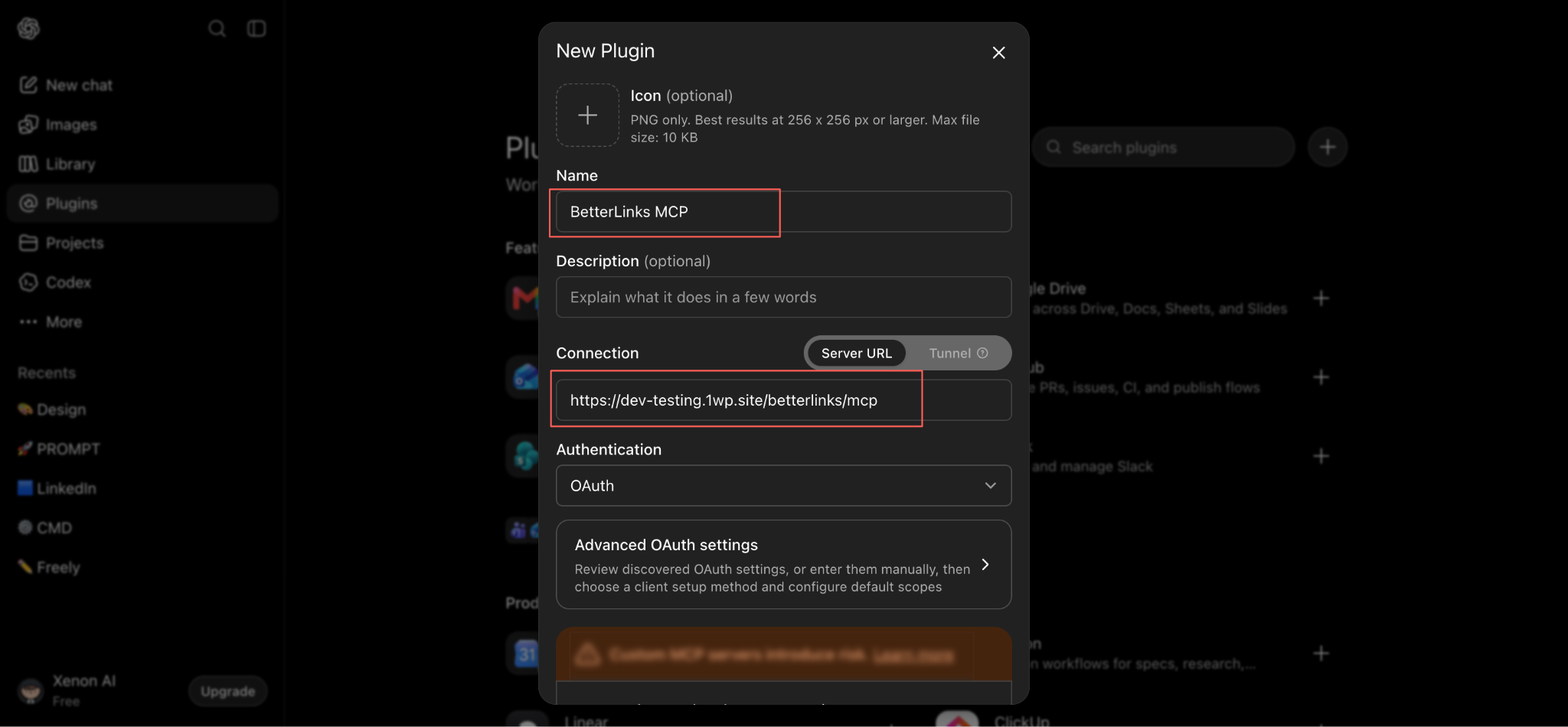 Fill In the Plugin Details