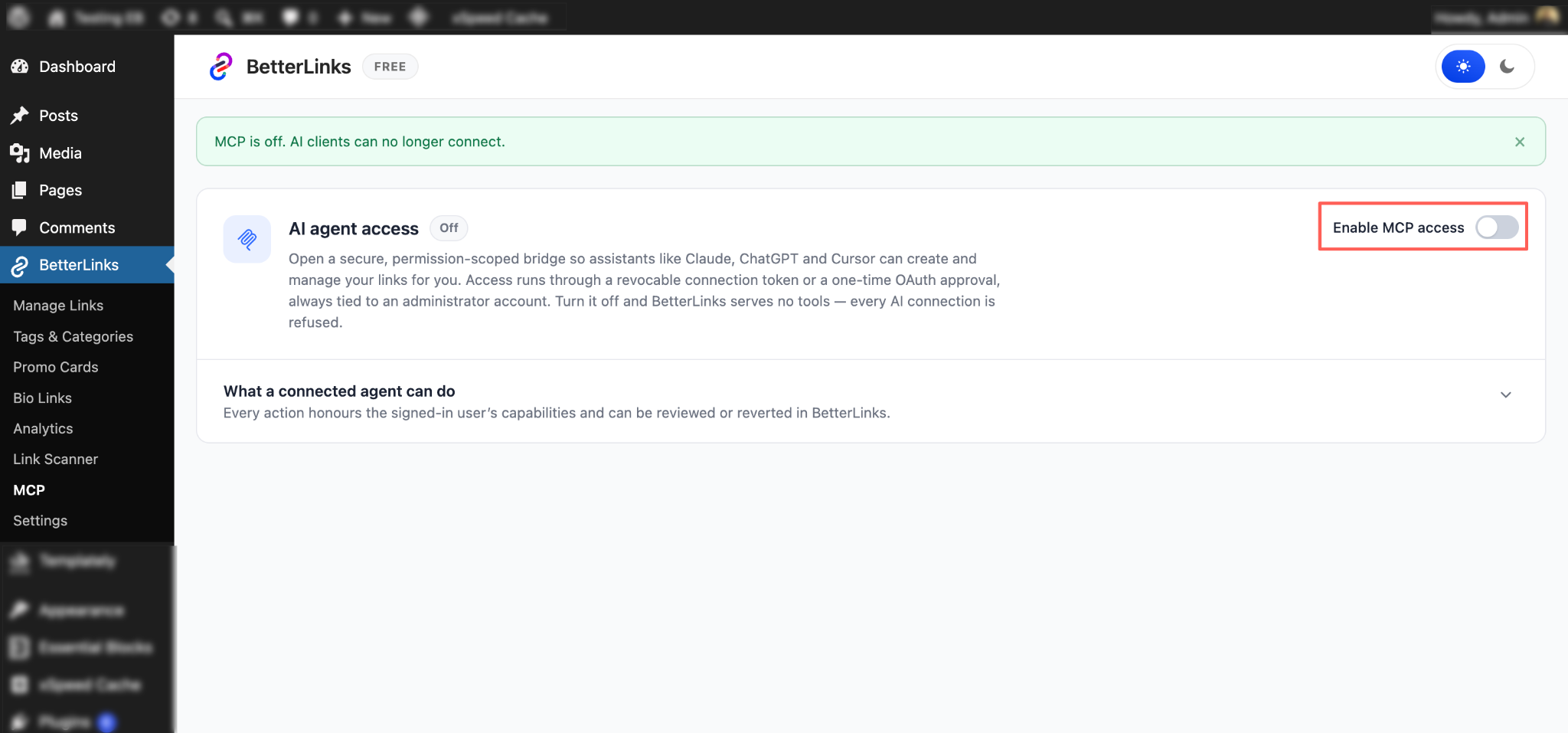 BetterLinks MCP: Manage Your WordPress Links Straight from Your AI Assistant 5 Enable MCP Access