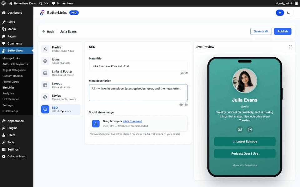 Publish and Share Your Page